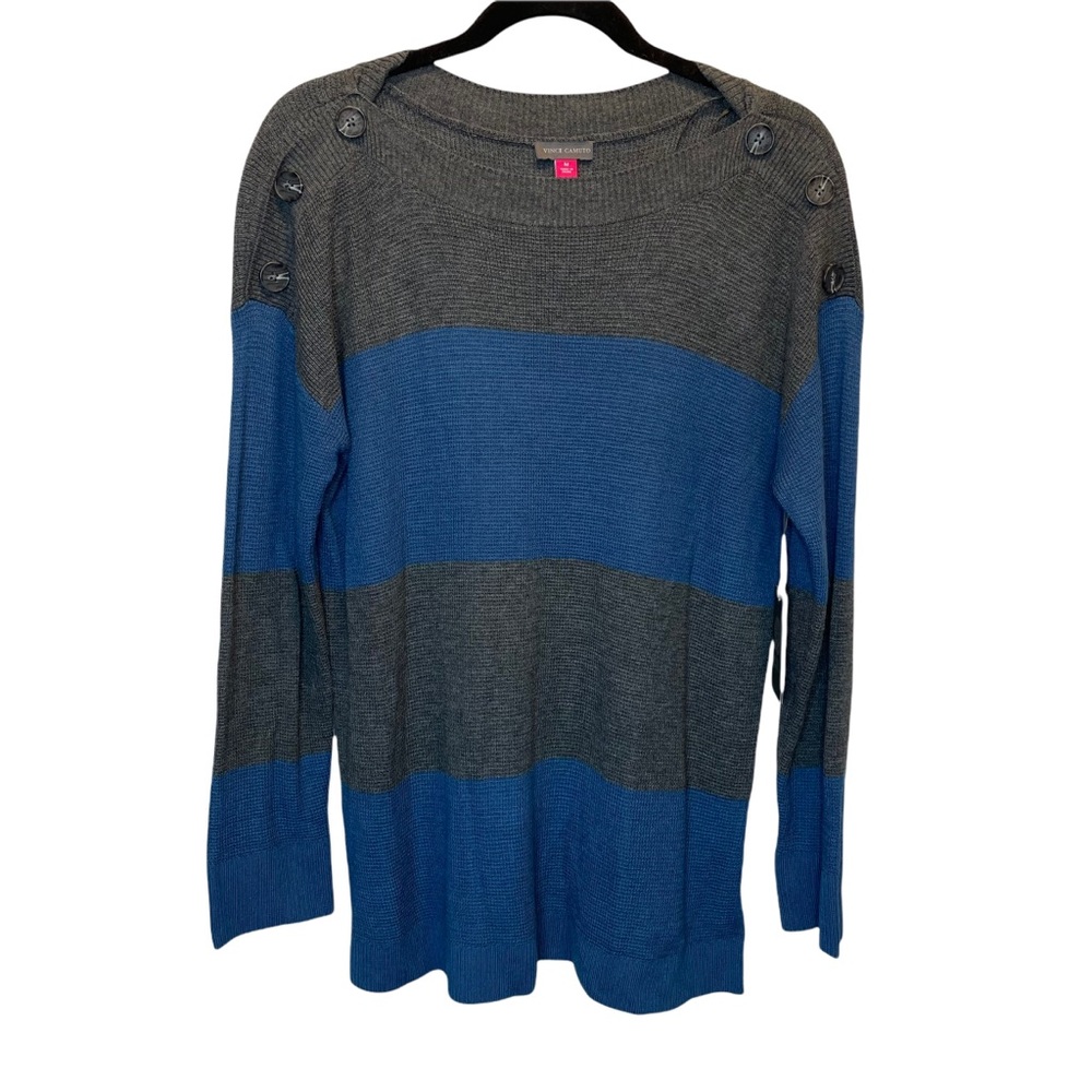 Vince Camuto Button Shoulder Color Block Sweater … - image 2